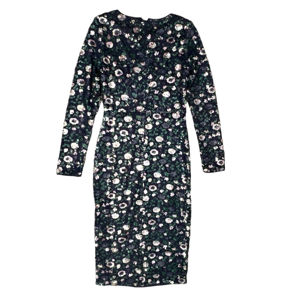 Lulus Beyond Fierce Navy Blue Sequin Long Sleeve Midi Dress - Size XS